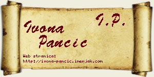 Ivona Pančić vizit kartica